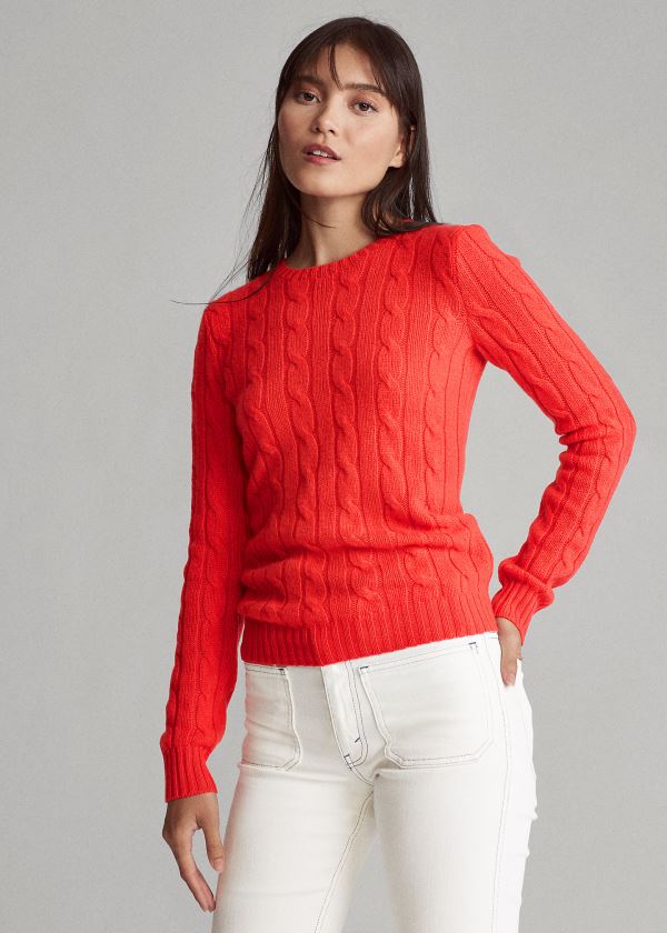 Women's Polo Ralph Lauren Cable-Knit Cashmere Sweater | 216470QEF